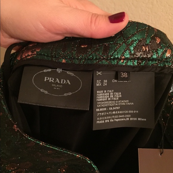 Prada jacquard pants NWT size 38 emerald green